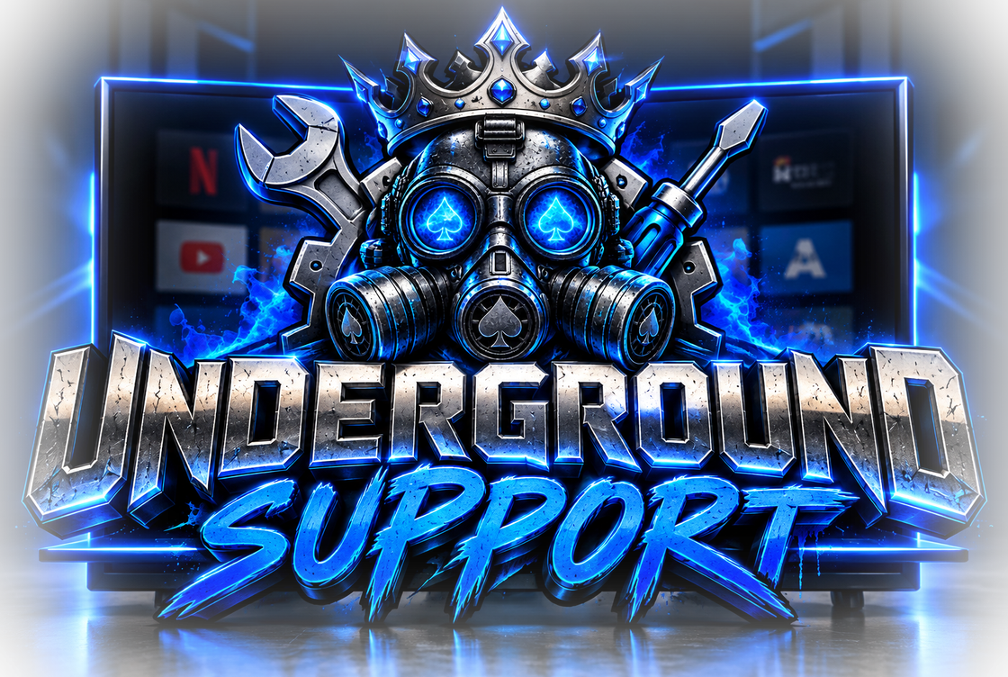 Crowned gas mask Underground Support logo